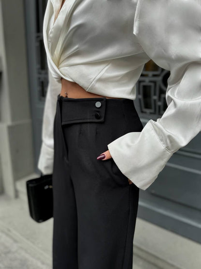 Twin Button Classic Pants