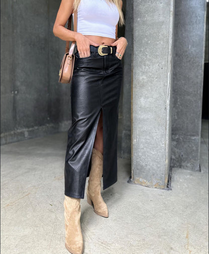 Posh Leather Skirt